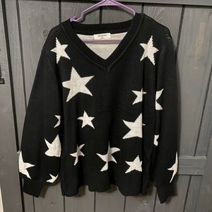 Black and white star sweater